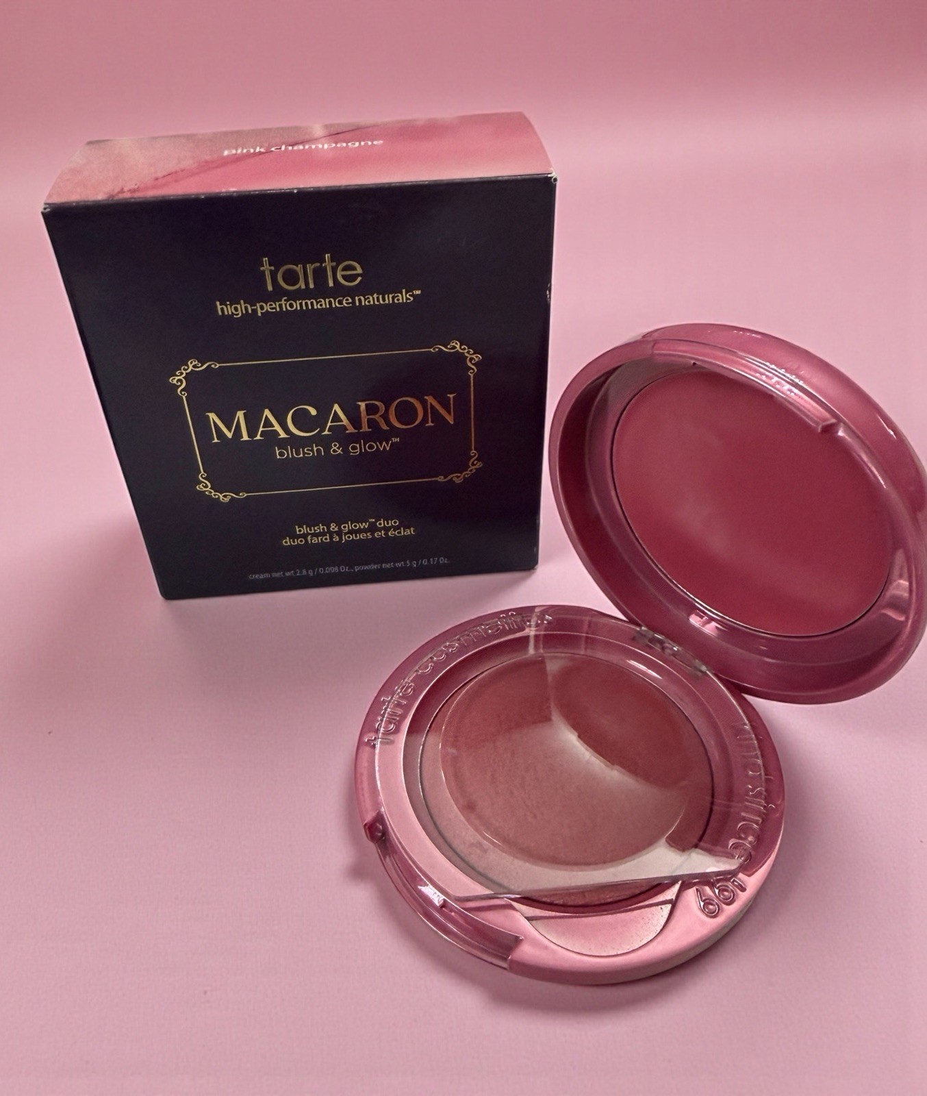 Tarte MACARON Blush & Glow 0.17 oz PINK CHAMPAGNE Duo High Performance Flaws Tarte MACARON Blush & Glow 0.17 oz PINK CHAMPAGNE Duo High Performance Flaws