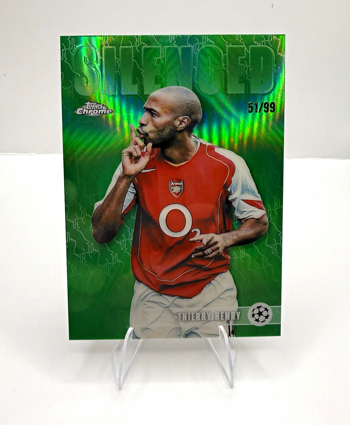 Topps Chrome UCC Thierry Henry Silenced Green Refractor /99 #SHH-2 Arsenal Topps Chrome UCC Thierry Henry Silenced Green Refractor /99 #SHH-2 Arsenal