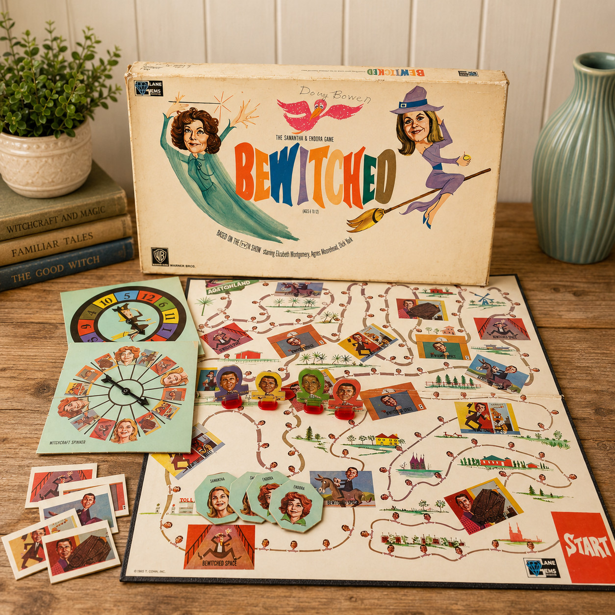 Vintage 1965 Bewitched Board Game Complete Lane Gems ABC TV Samantha Endora