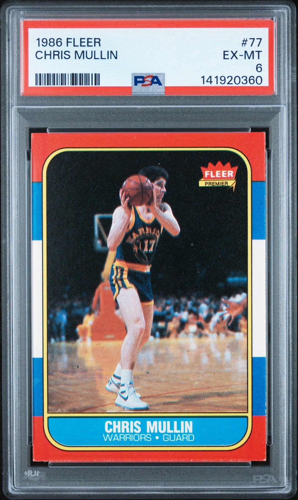 1986 Fleer Basketball #77 Chris Mullin PSA 6 Excellent-Mint Condition