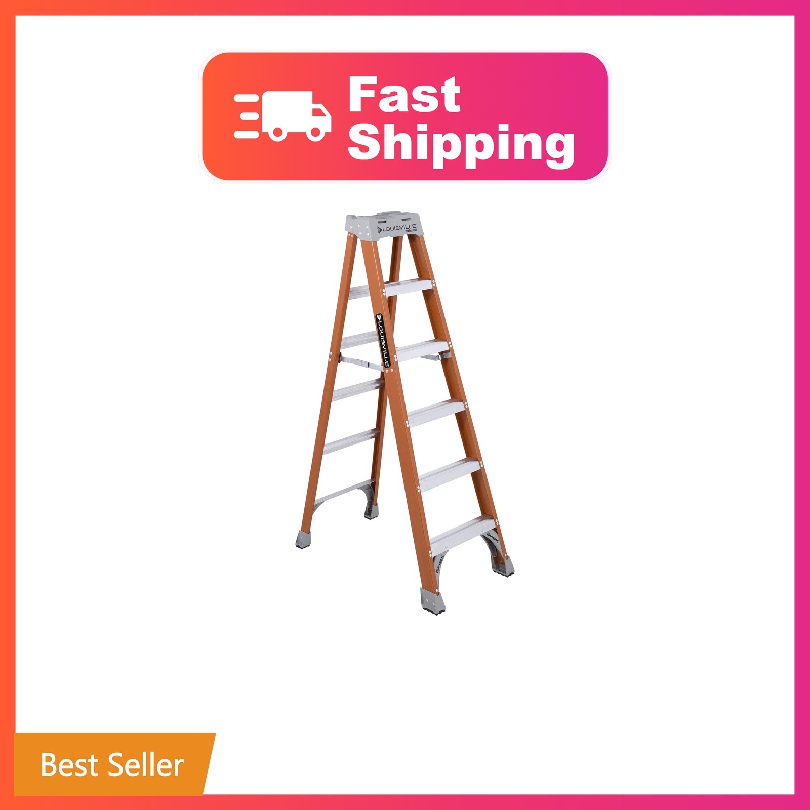 Louisville Ladder 6 ft Fiberglass Step Ladder, FS1506, Type IA, 300 lbs Louisville Ladder 6 ft Fiberglass Step Ladder, FS1506, Type IA, 300 lbs