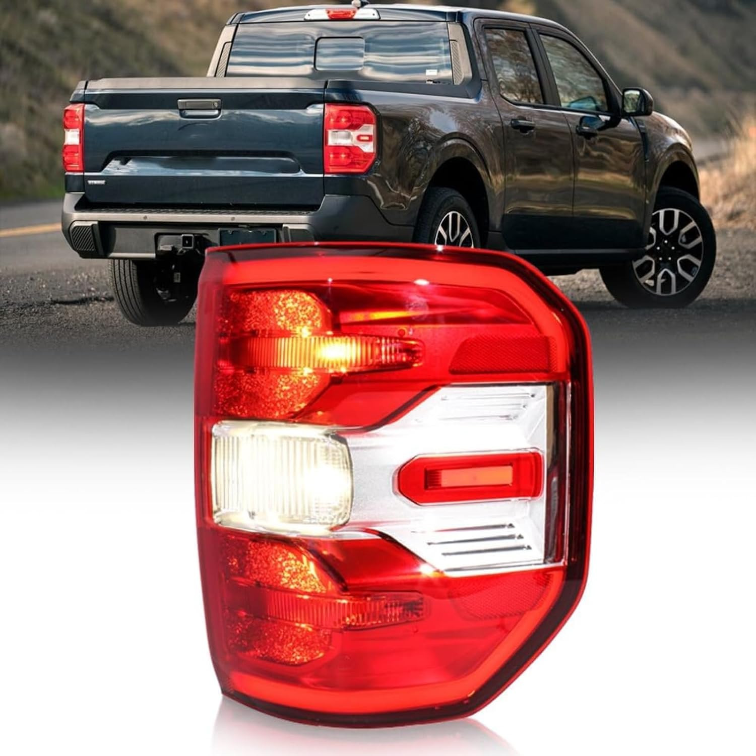For 2022 2023 2024 Ford Maverick Lariat Right Rear Tail Light with LED Bulbs