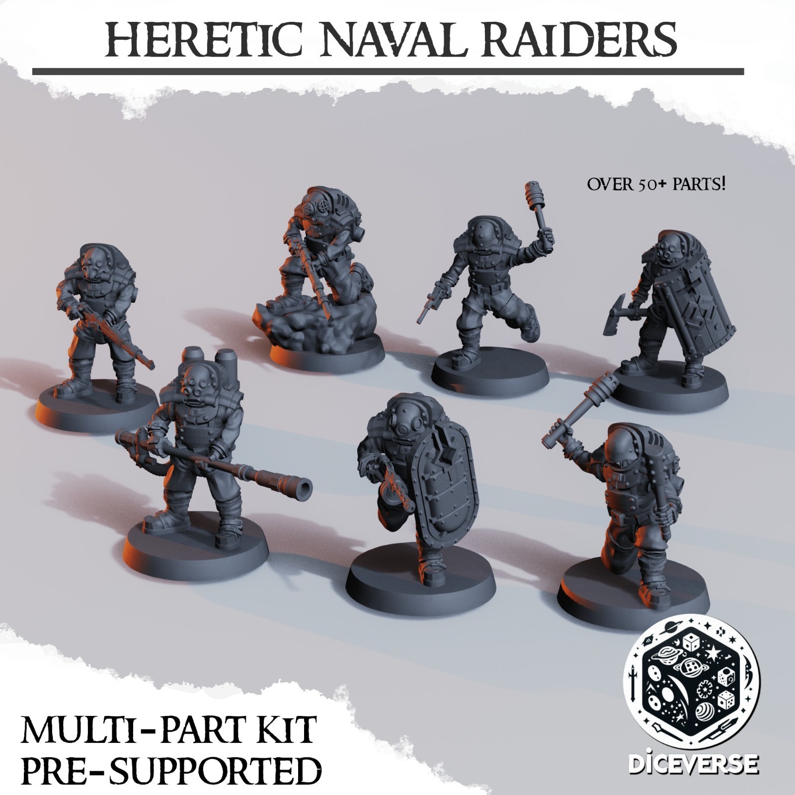 Dieselpunk Trench Compatible Heretic Legion Naval Raider Warband (Diceverse)