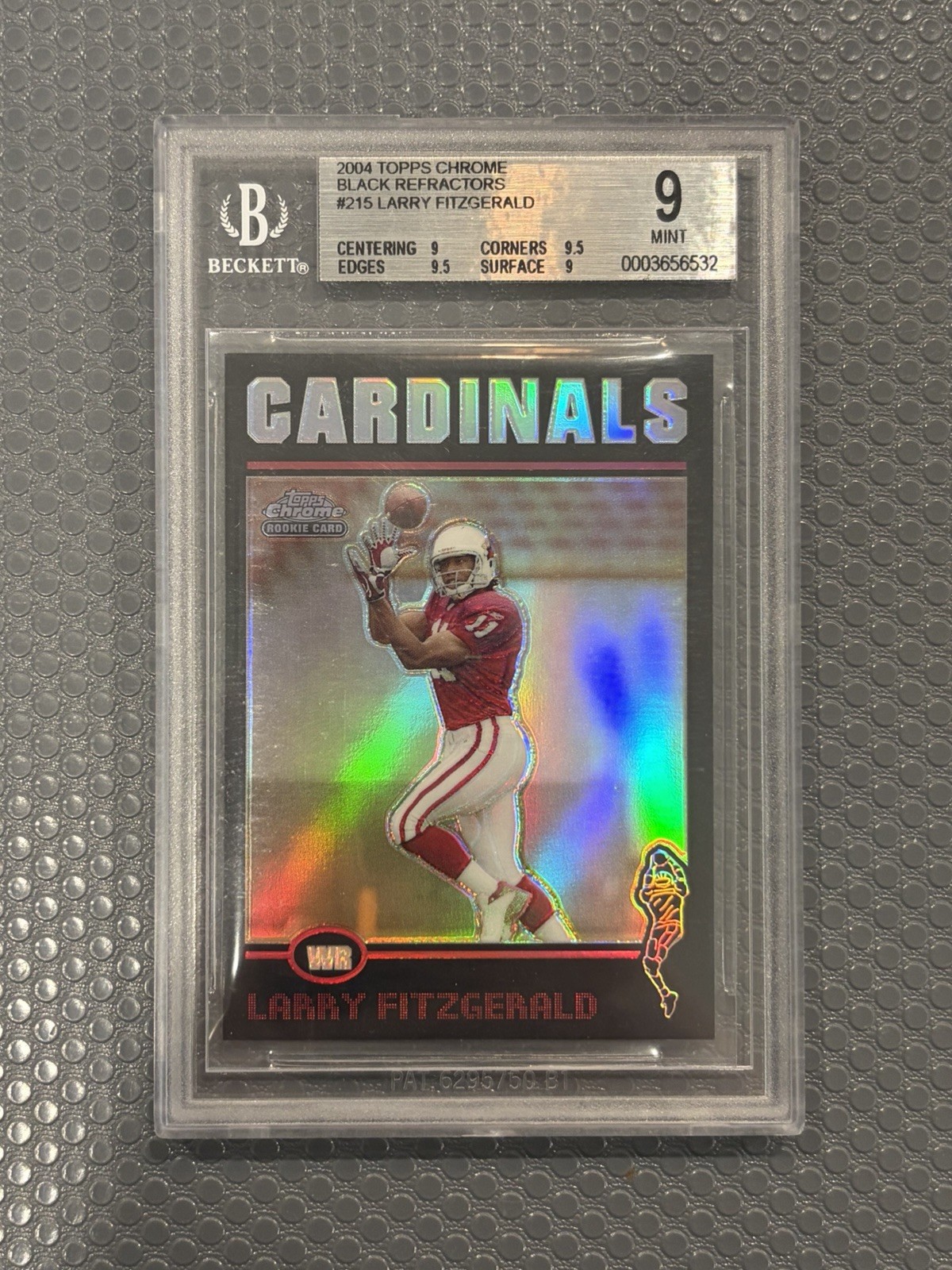 Larry Fitzgerald 2004 Topps Chrome BLACK Refractor /100 BGS 9 MINT Rookie RC 215
