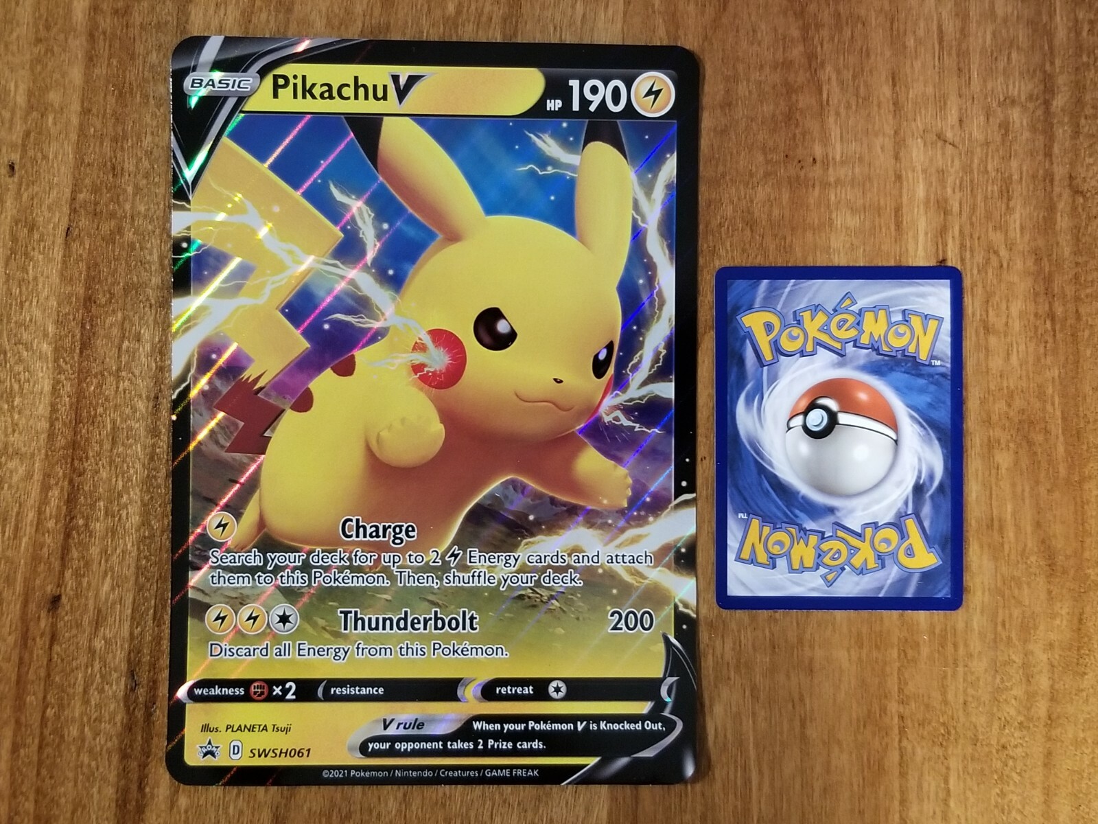 PIKACHU V SWSH061 Promo Shining Fates Pokemon Card Near Mint JUMBO Oversized PIKACHU V SWSH061 Promo Shining Fates Pokemon Card Near Mint JUMBO Oversized