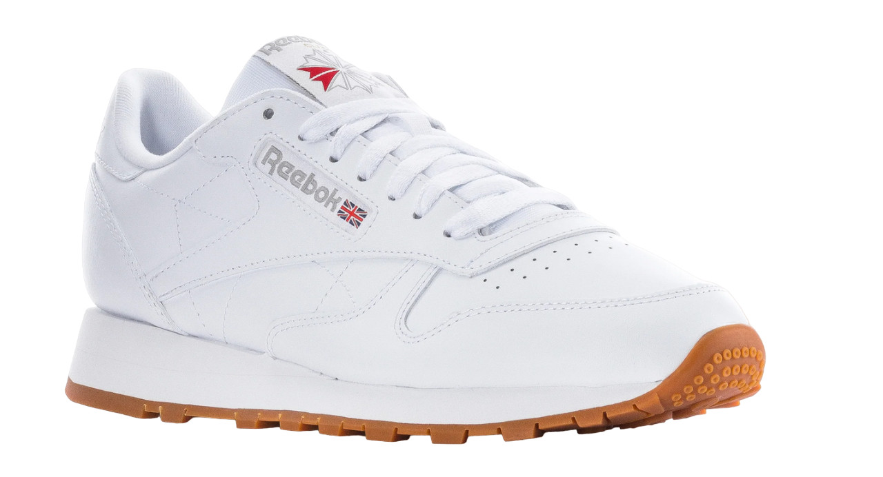 Reebok Mens Classic Leather Shoe Low White Grey Gum 100008491 GY0952 Reebok Mens Classic Leather Shoe Low White Grey Gum 100008491 GY0952