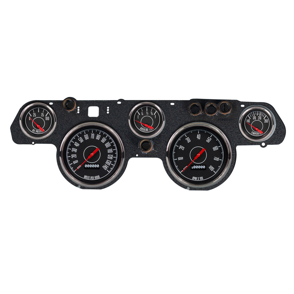 New Vintage USA 1967 Series Gauge Kit Mustang 67-68 Black W/ Electronic Speed...