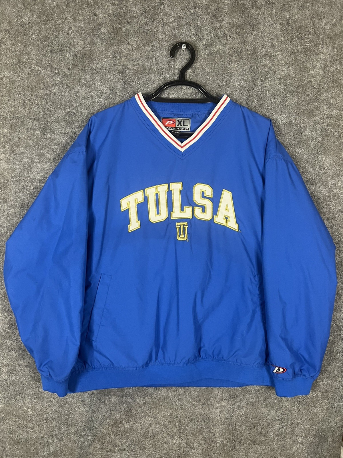 Vintage Tulsa Golden Hurricane Pro Player Windbreaker Men’s Size XL Blue Gold