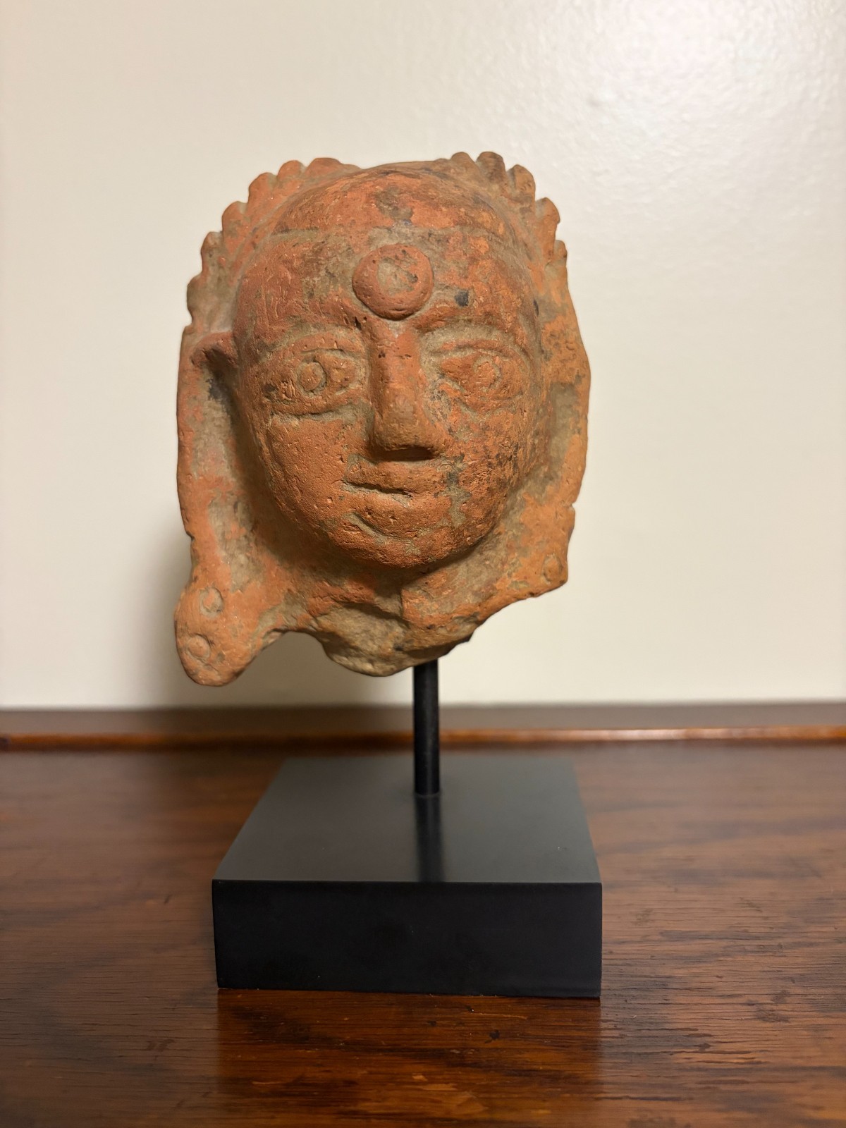 Ancient Central India Gupta Period Terracotta Head Fragment -India 5th century Ancient Central India Gupta Period Terracotta Head Fragment -India 5th century