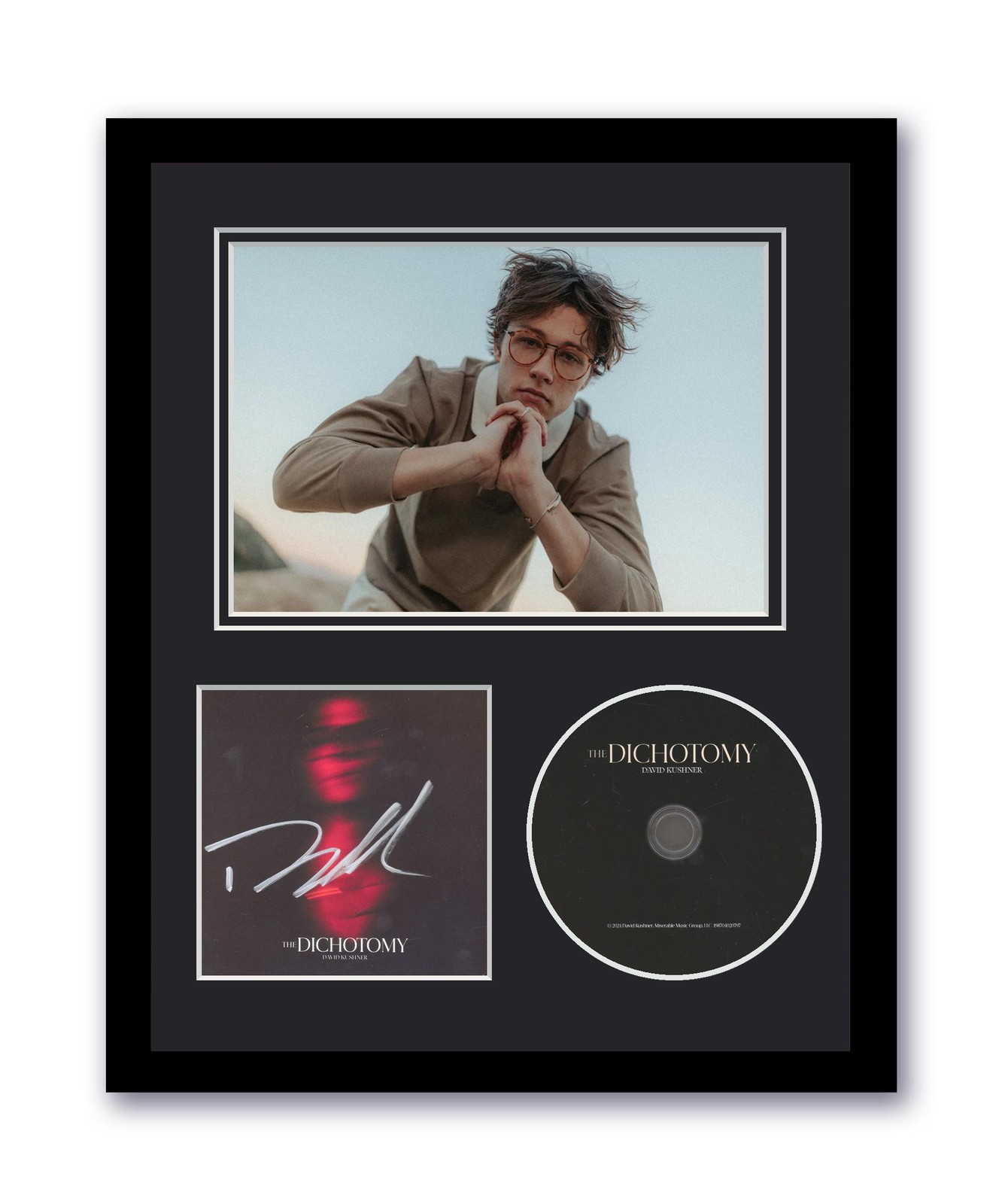David Kushner Autographed Signed 11x14 Custom Framed CD Photo The Dichotomy ACOA