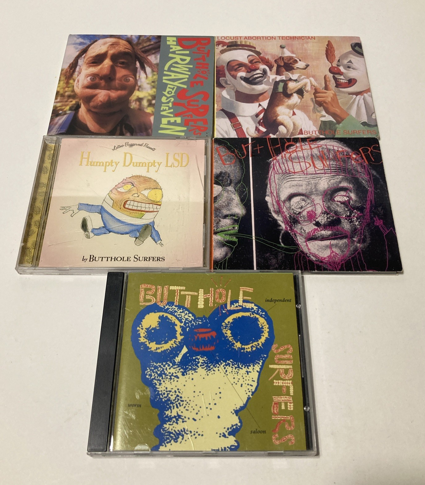 Butthole Surfers 5 CD Lot -  Hairway, Powerless, Locust, Humpty, Worm