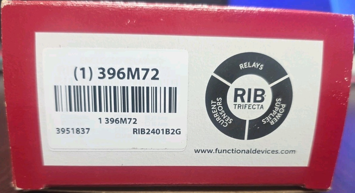 Functional Devices-Rib Rib2401b2g Relay, 20A, Dpdt, 24Vac/Dc/120Vac