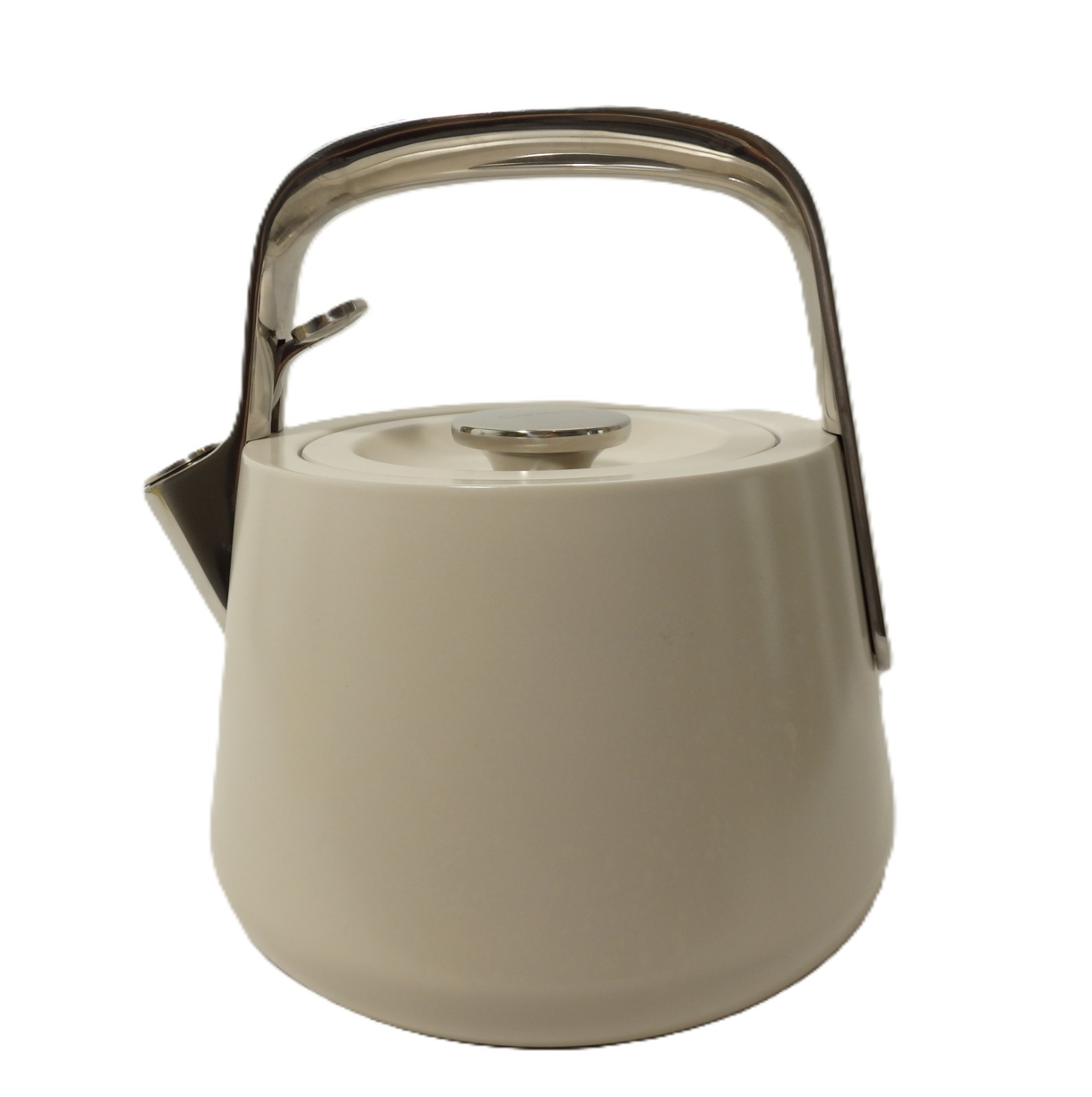 Caraway Whistling Tea Kettle Cream White Stovetop Stainless Steel Accents Lid