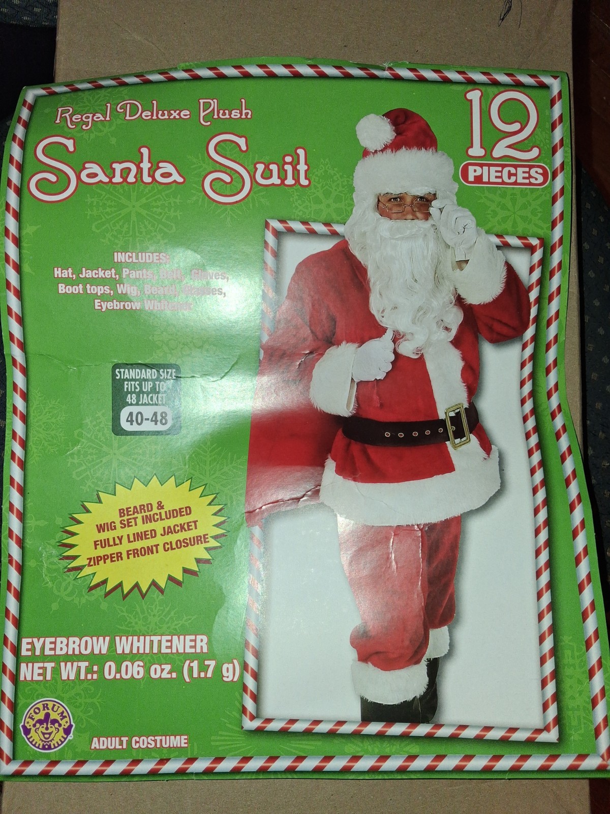 REGAL DELUXE PLUSH SANTA CLAUS SUIT COSTUME COMPLETE 12 Pc SET SZ 40-48 Rubies 