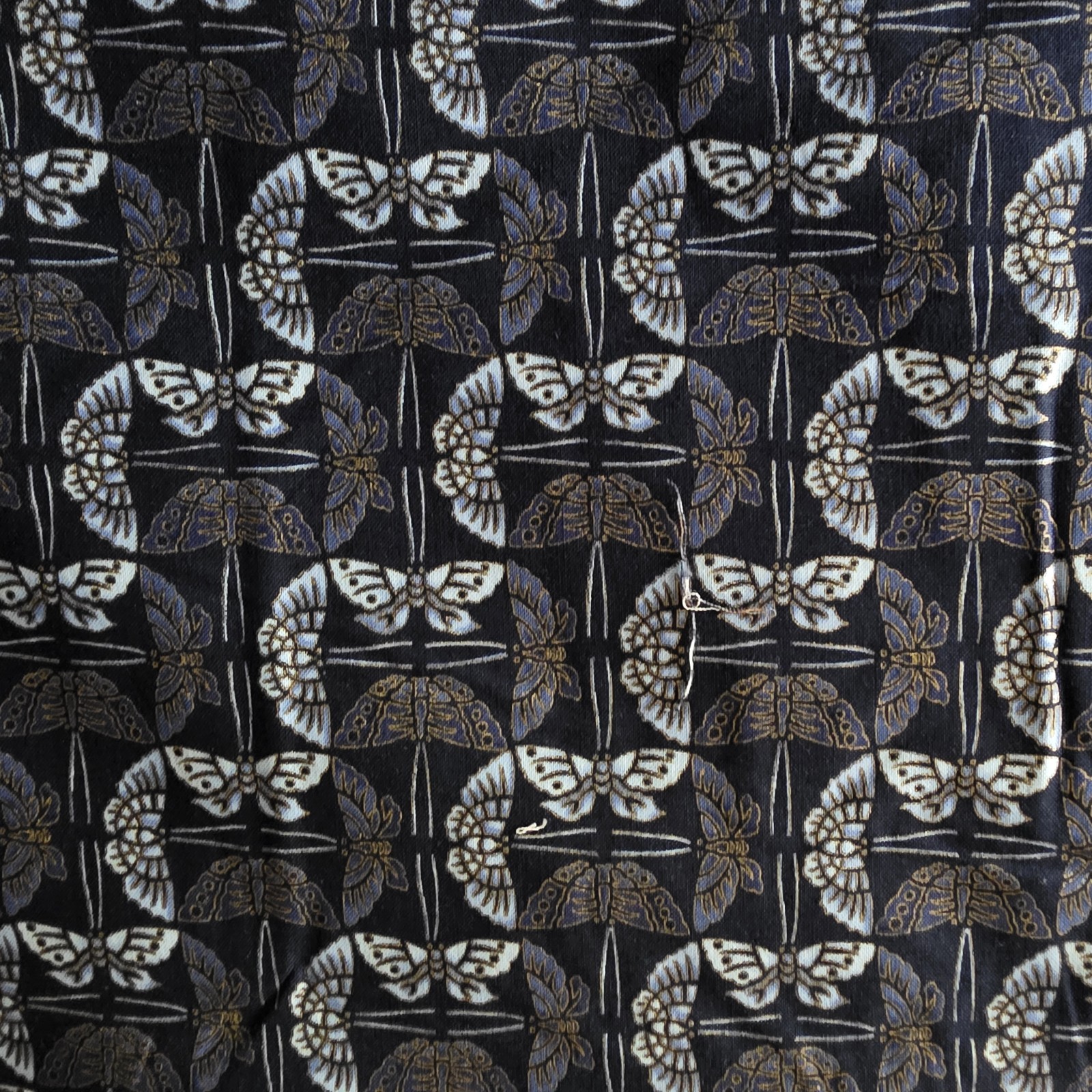 Tonal Butterflies in Tight ZigZags on Dark Blue - \