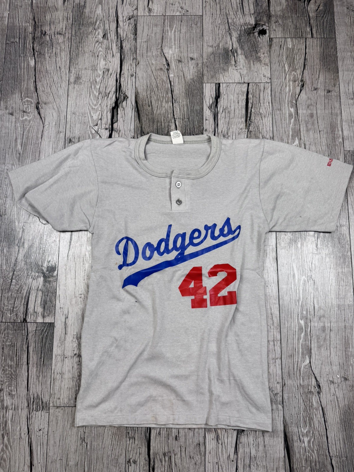 Vintage 70s Wilson Jackie Robinson Dodgers T Shirt Small 