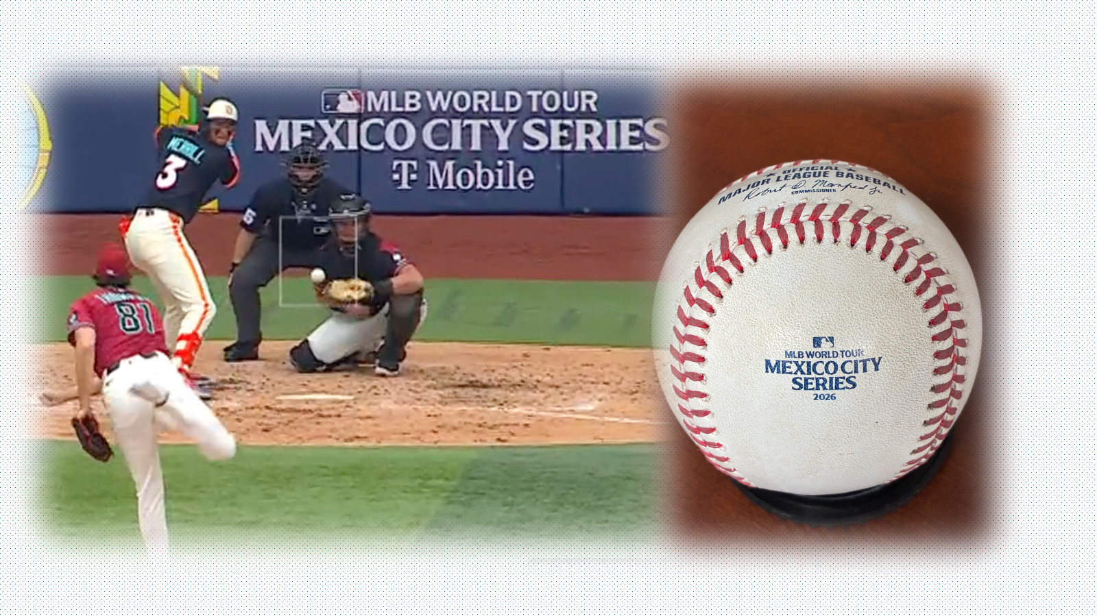Jackson Merrill Career Hit #300 in Mexico City Series MLB holo. Ships Fast