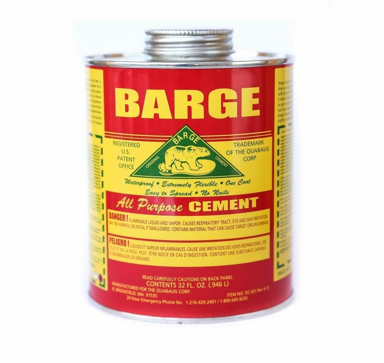 Barge Original All Purpose Cement Shoe Glue 32 oz Quart - Resoling & Upholstery