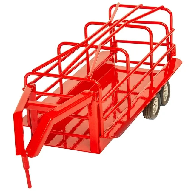 Little Buster Toys Red Gooseneck Ranch Trailer 1:16 Scale, HEAVY METAL Little Buster Toys Red Gooseneck Ranch Trailer 1:16 Scale, HEAVY METAL