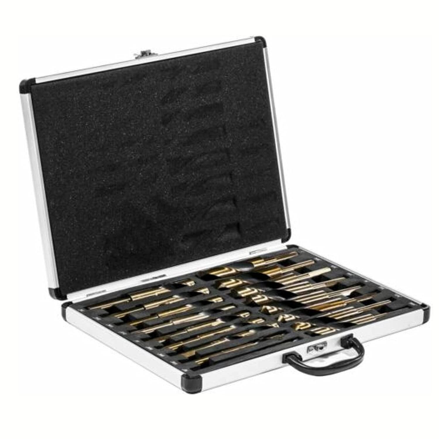 17pc Industrial HSS Silver & Deming Drill Bits Set with Metal Case | 1/2\