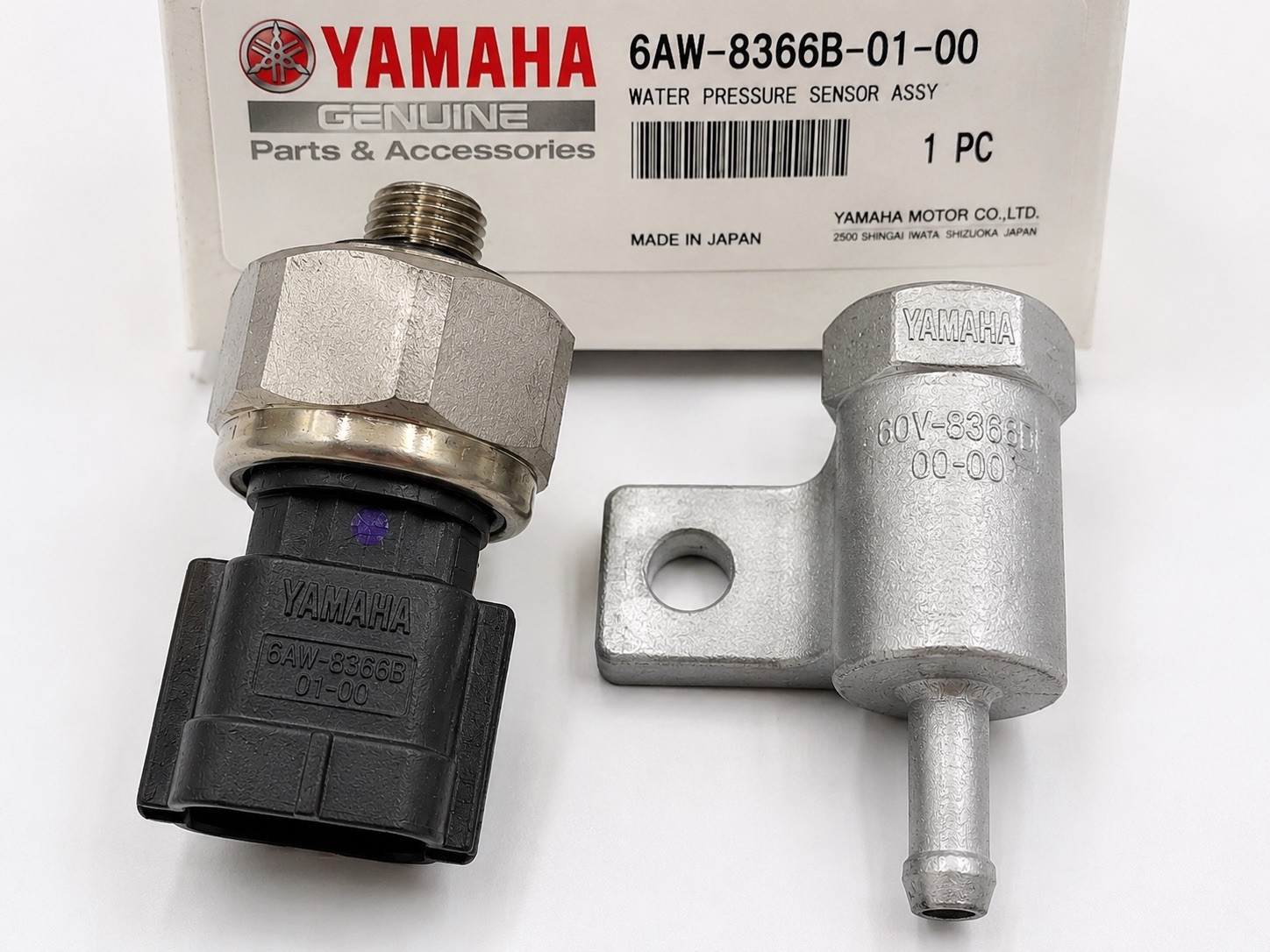 New Genuine OEM Yamaha Water Pressure Sensor Assy 6AW-8366B-01-00 w/ Adapter