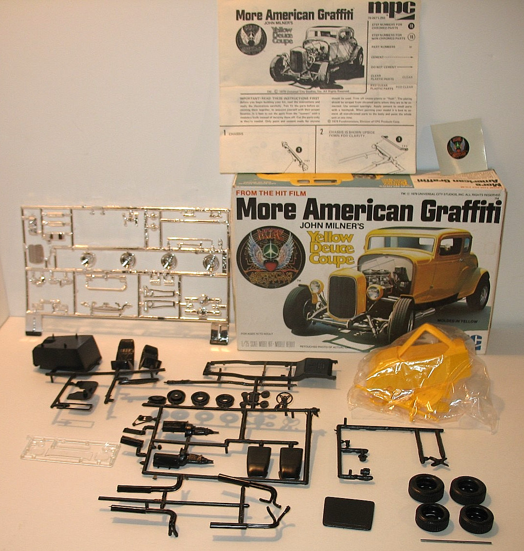 MPC More American Graffiti Yellow Deuce Coupe John Milner's Kit 1-0671 MPC More American Graffiti Yellow Deuce Coupe John Milner's Kit 1-0671