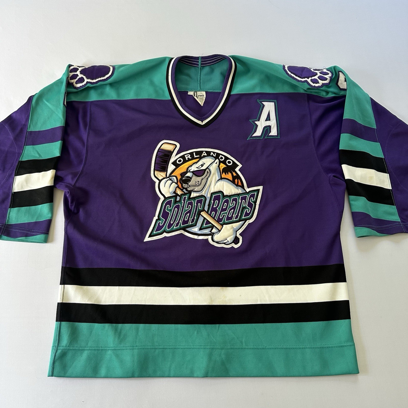 Vintage Orlando Solar Bears Hubie McDonough #9 Signed IHL Bauer Jersey 52 Pro