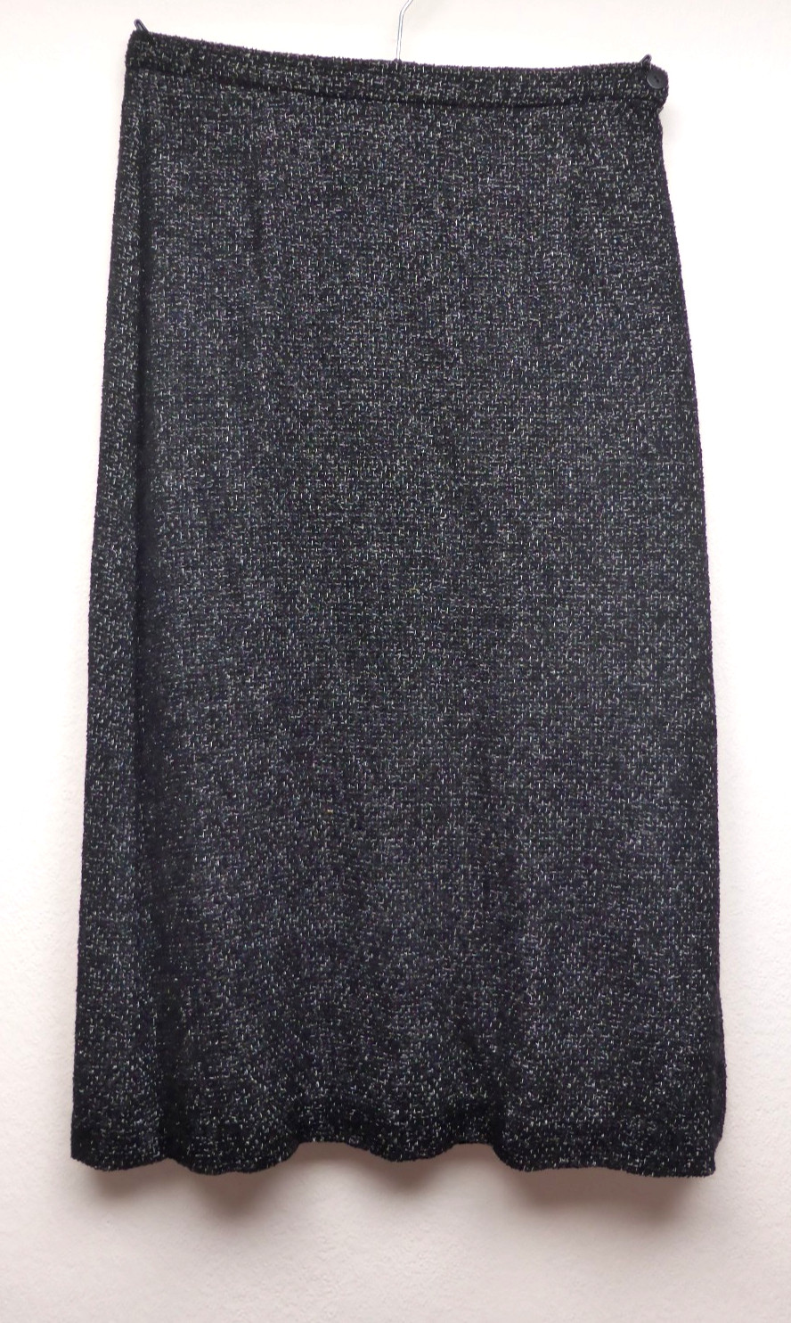 Windsmoor Black & White Tweed Skirt Size 10 Lined Side Zip and Side Slit