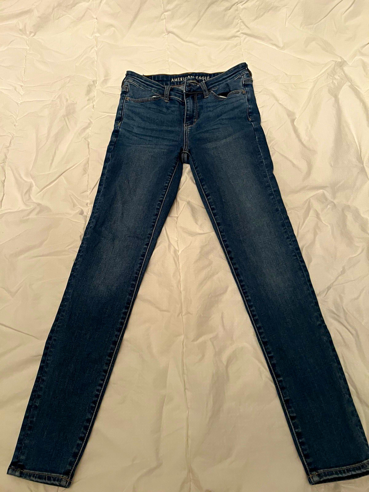 American Eagle Blue Skinny Fit Stretch Denim Jeans Mid Rise Regular Size S American Eagle Blue Skinny Fit Stretch Denim Jeans Mid Rise Regular Size S