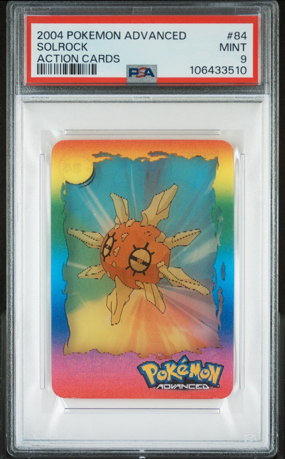 SOLROCK #84 Pokemon Advanced Action Cards Lenticular - PSA 9 Mint SOLROCK #84 Pokemon Advanced Action Cards Lenticular - PSA 9 Mint