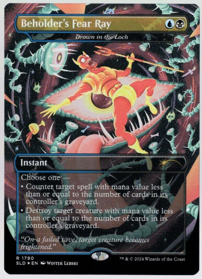 Beholder\'s Fear Ray - Drown in the Loch 1790 Rainbow Foil DnD Secret Lair MTG NM