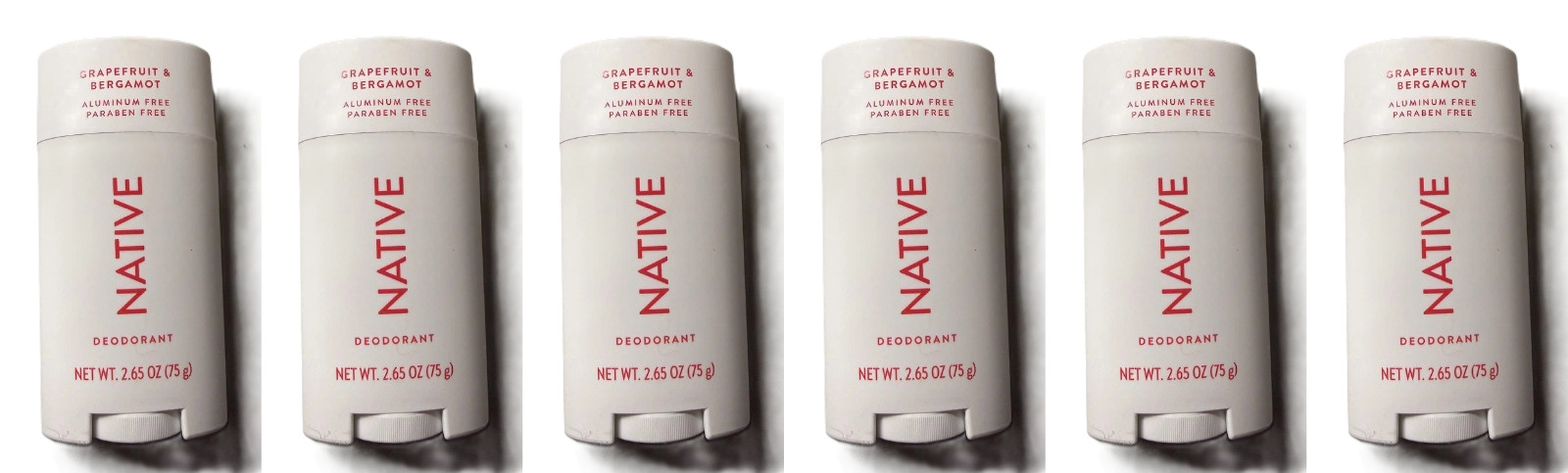 Native Grapefruit & Bergamot Aluminum Free Deodorant 6 Pack 2.65 oz