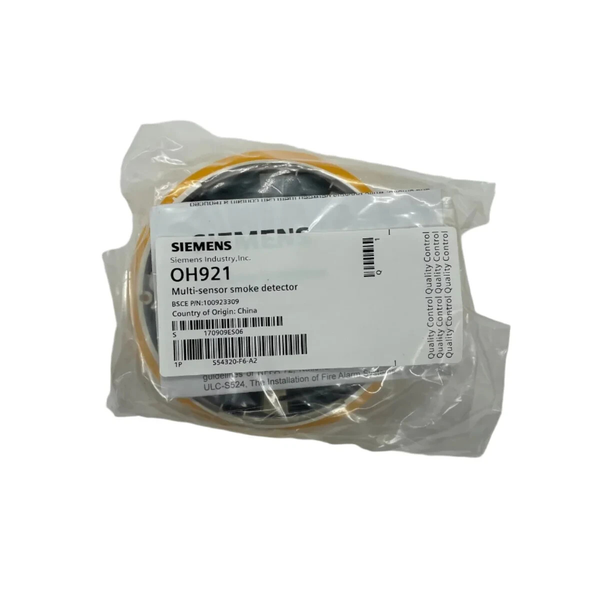 Siemens OH921 Multi-Criteria Photo Heat Detector S54320-F6-A2, Replaces HFPT-11 Siemens OH921 Multi-Criteria Photo Heat Detector S54320-F6-A2, Replaces HFPT-11