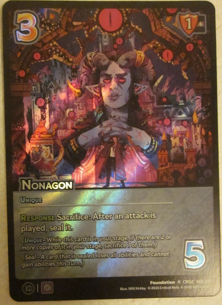 Universus UFS UVS Critical Role Nonagon 143/211 Foil Rare NM Universus UFS UVS Critical Role Nonagon 143/211 Foil Rare NM