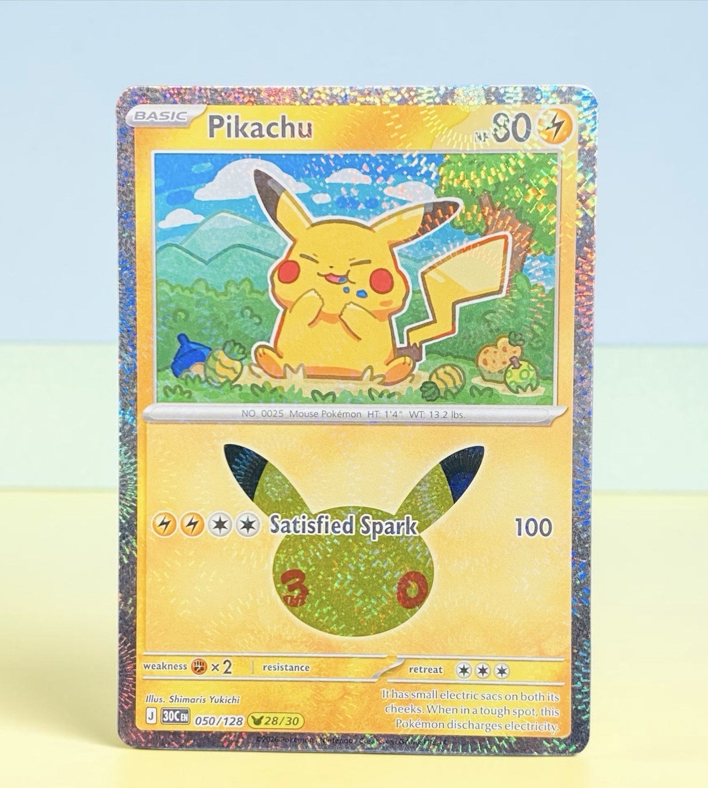 Pokemon Pikachu #050/128 Holo: 30th Celebration (28/30) (Read Description) 🔥 