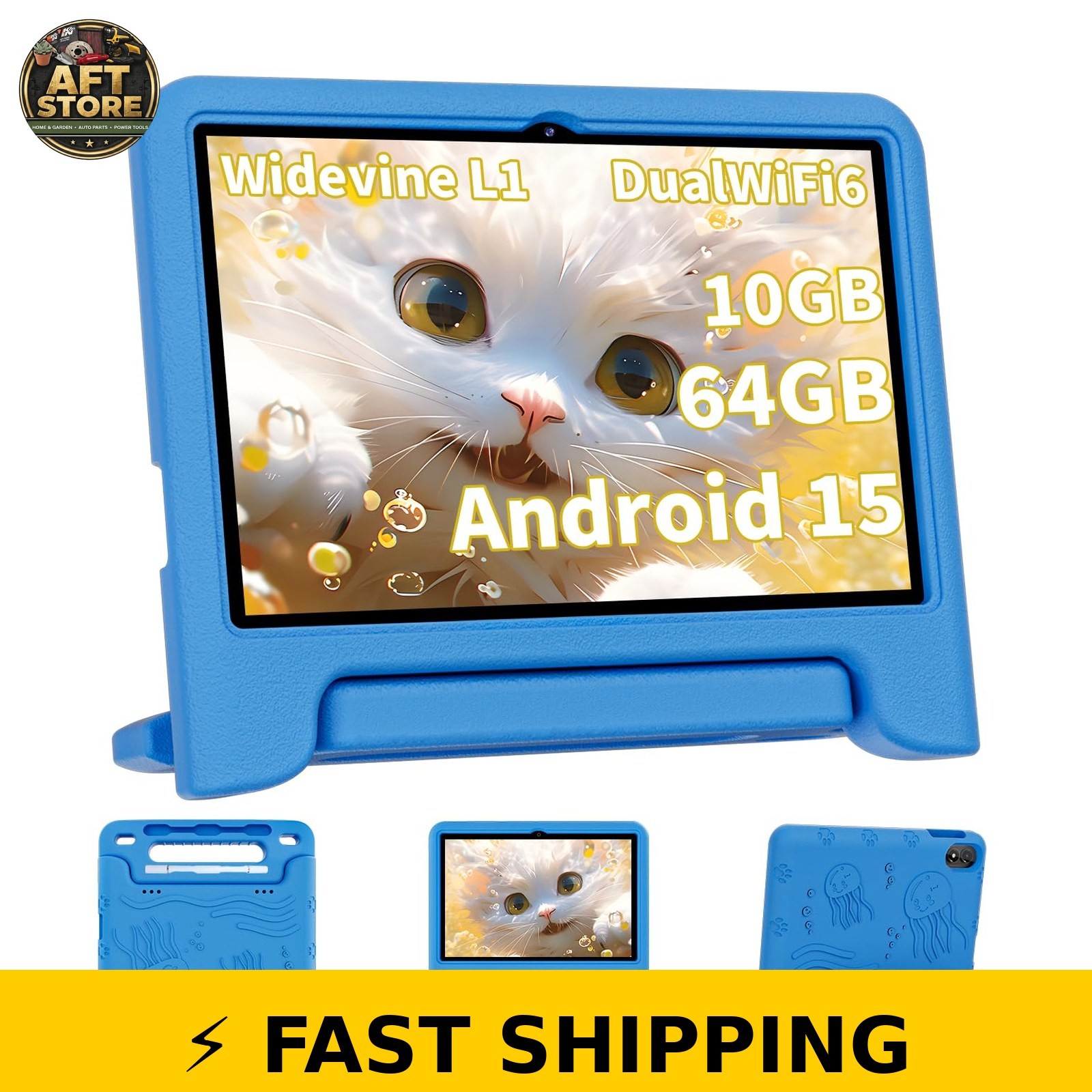 COLORROOM 2026 Android 15 Kids Tablet 10.1inch 64GB Blue