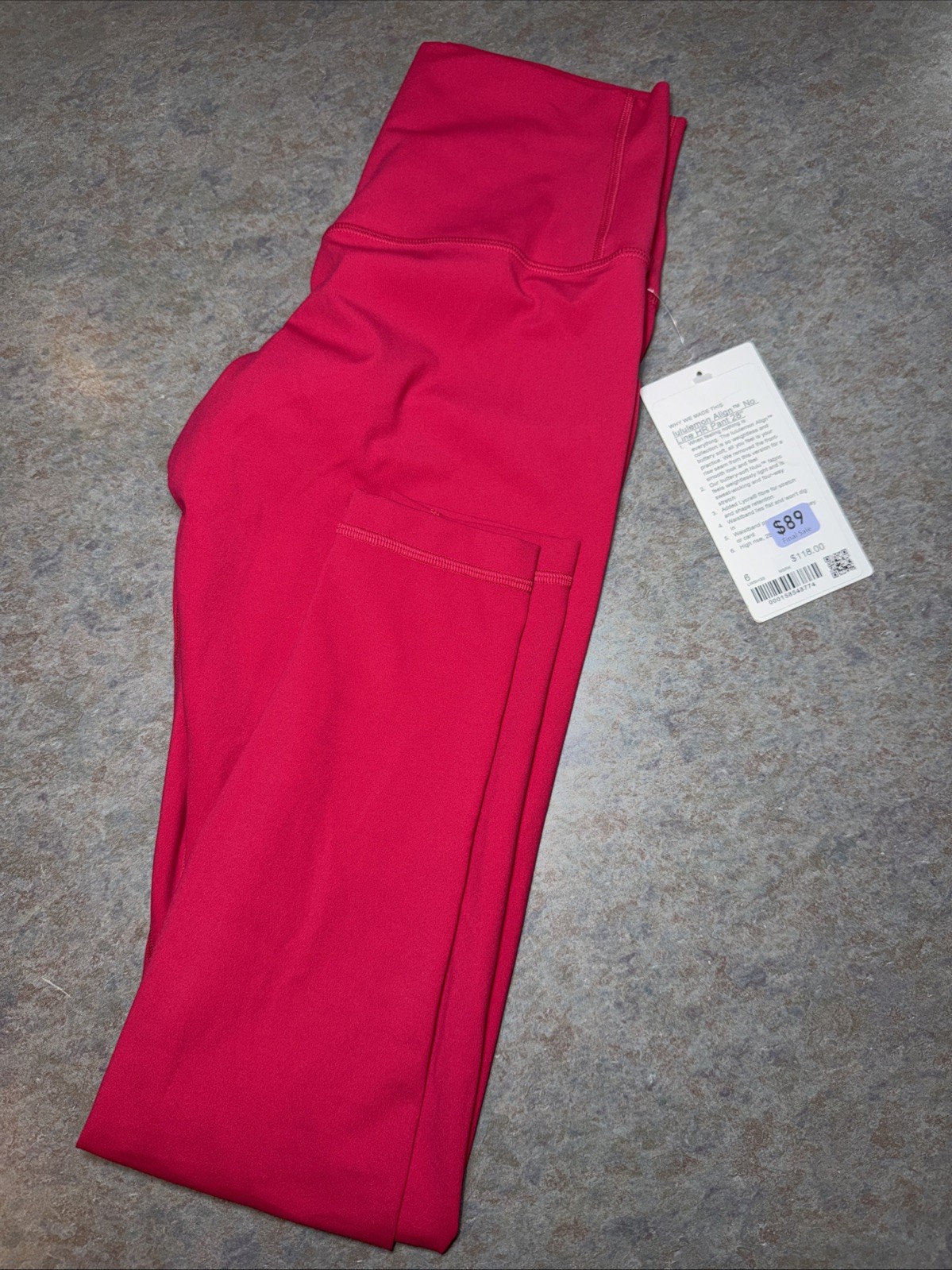 NWT🔥Lululemon Align No Line High-Rise Legging 28” “pink” Sz 6 Yoga Pant Pilates