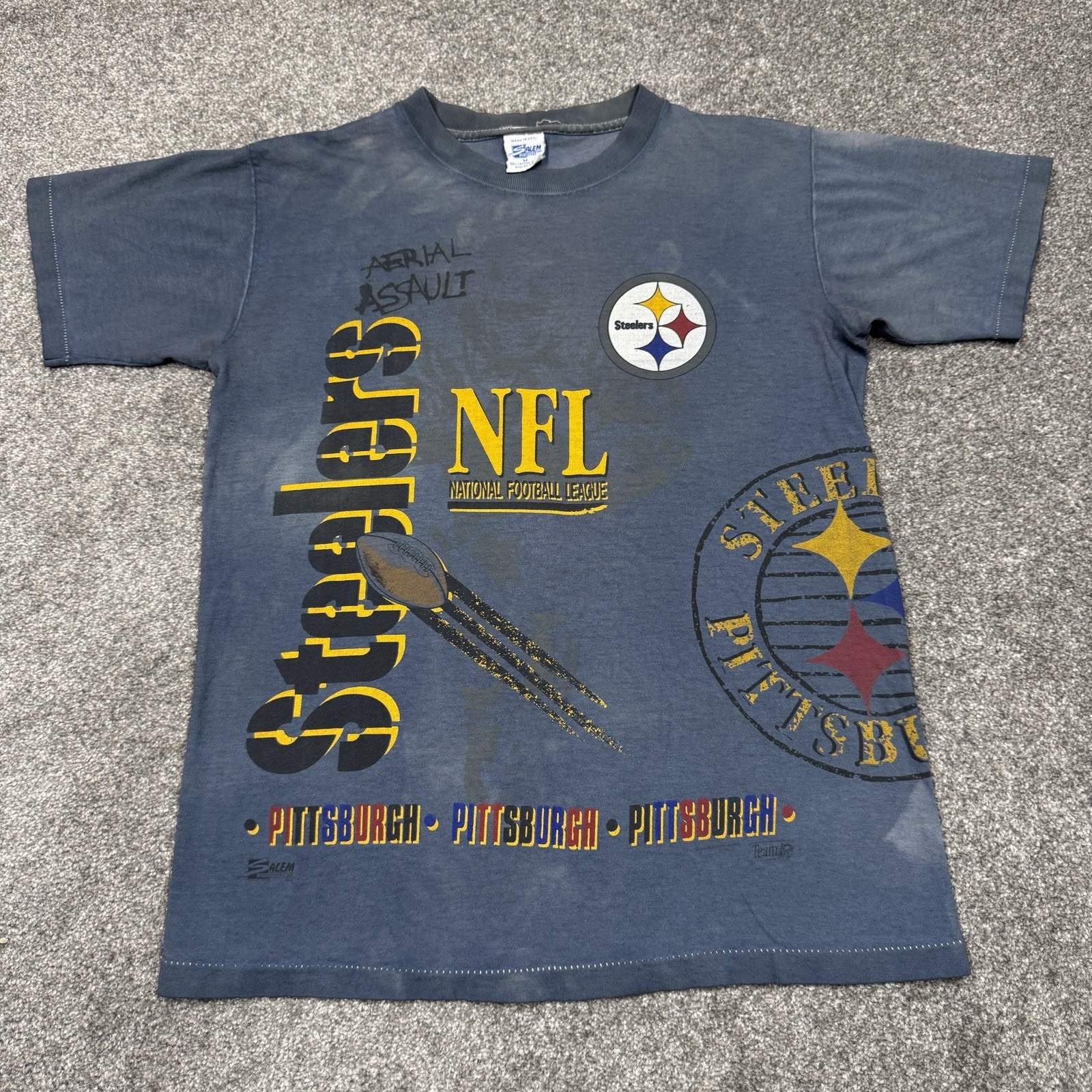Vintage Pittsburgh Steelers Shirt Men Small NFL Football 90s Salem Sportswear