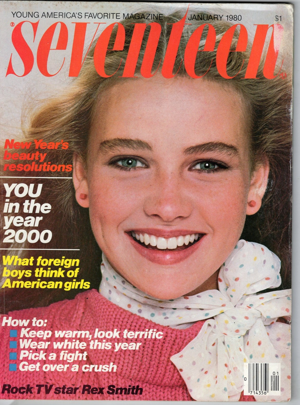 Seventeen Magazine January 1980 New Year's Beauty Year 2000 Foreign Boys