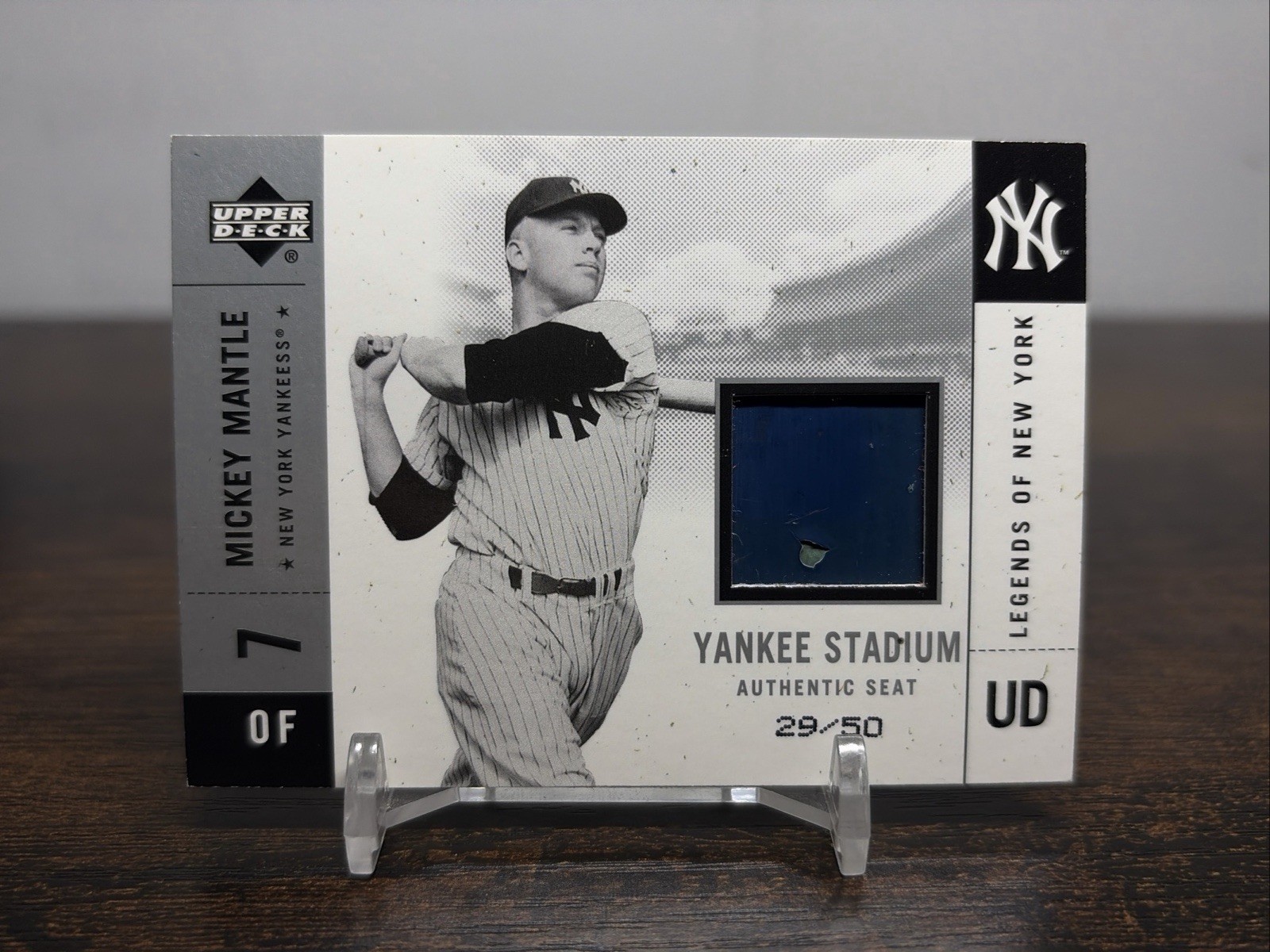 2001 UD Legends New York Mickey Mantle Yankee Stadium FIELD SEAT Silver /50 2001 UD Legends New York Mickey Mantle Yankee Stadium FIELD SEAT Silver /50