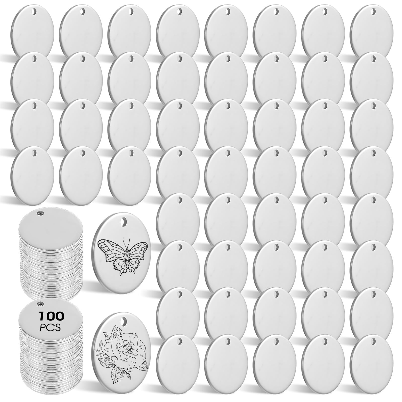 100PCS Blank Coins for Engraving,15mm Stainless Steel Round Coin Blanks,Thick