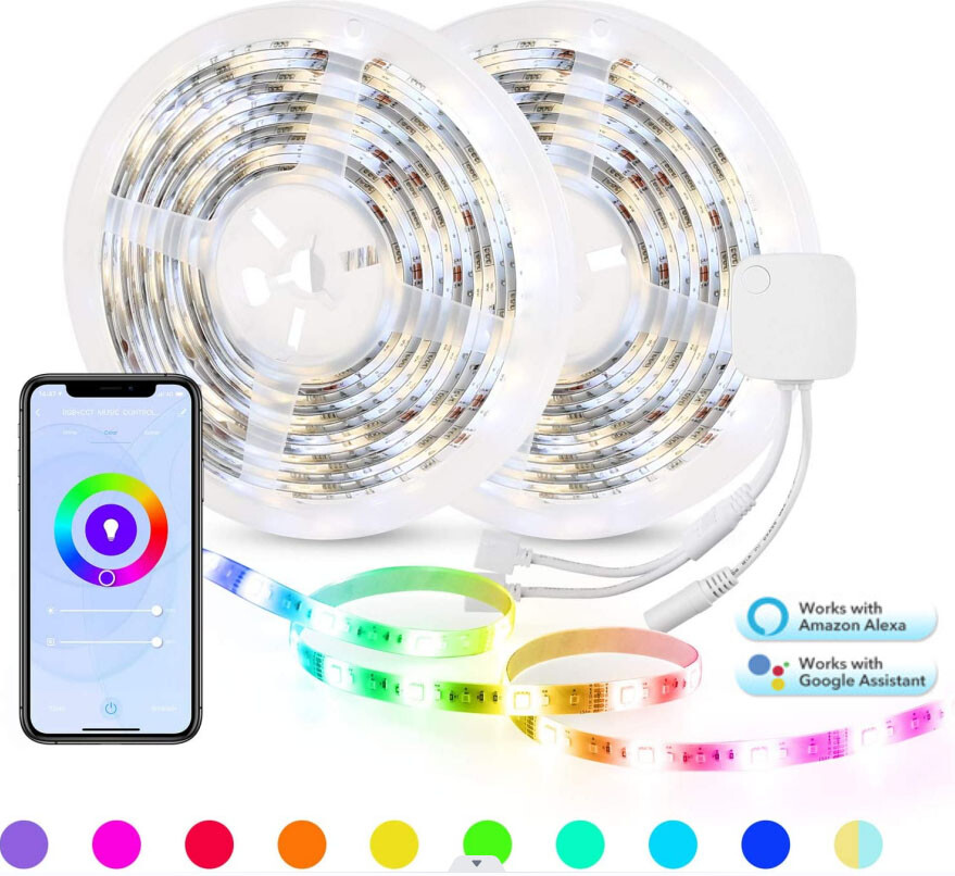 HBN Smart LED Strip Lights, 32.8ft WiFi RGBW, Work with Alexa, Google Assistant HBN Smart LED Strip Lights, 32.8ft WiFi RGBW, Work with Alexa, Google Assistant