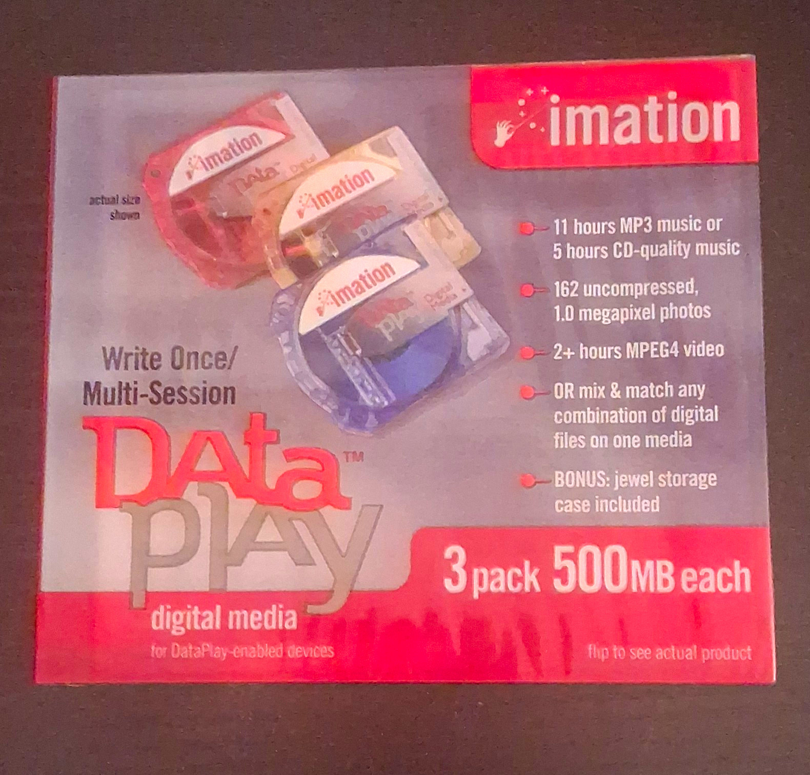 DataPlay Digital Media 3-Pack 500MB (2002) Sealed DataPlay Digital Media 3-Pack 500MB (2002) Sealed