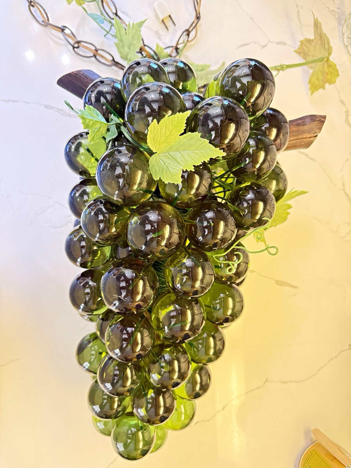 Vintage 1960s Mid-Century Modern Lucite Grape Swag Lamp - All Original & Working