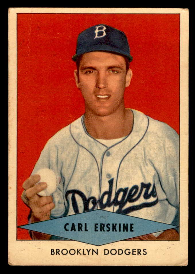 1954 RED HEART CARL ERSKINE DODGERS VG 567445 (KYCARDS)
