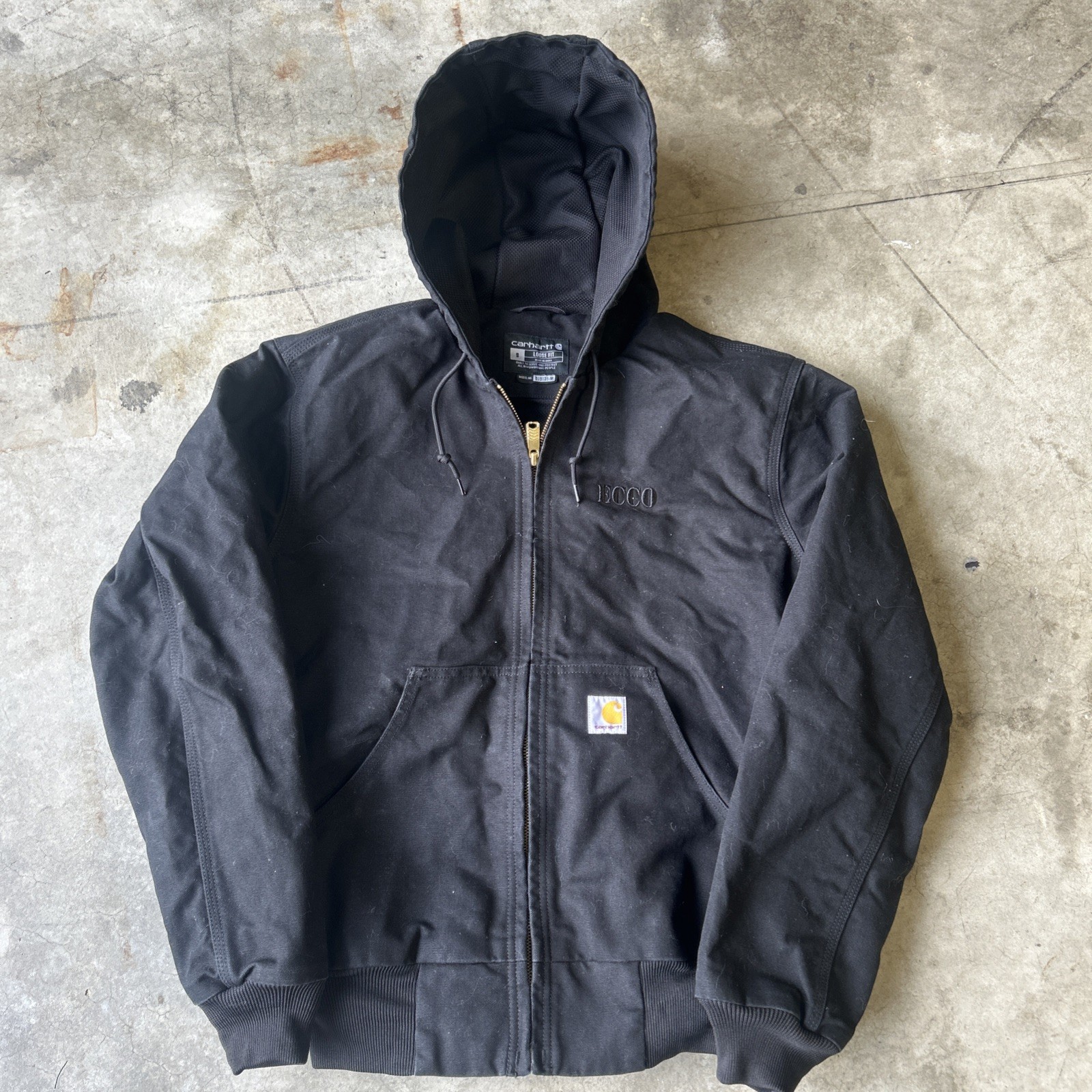 Carhartt Loose Fit Washed Duck Insulated Active Jacket Mens S black J0131. Carhartt Loose Fit Washed Duck Insulated Active Jacket Mens S black J0131.