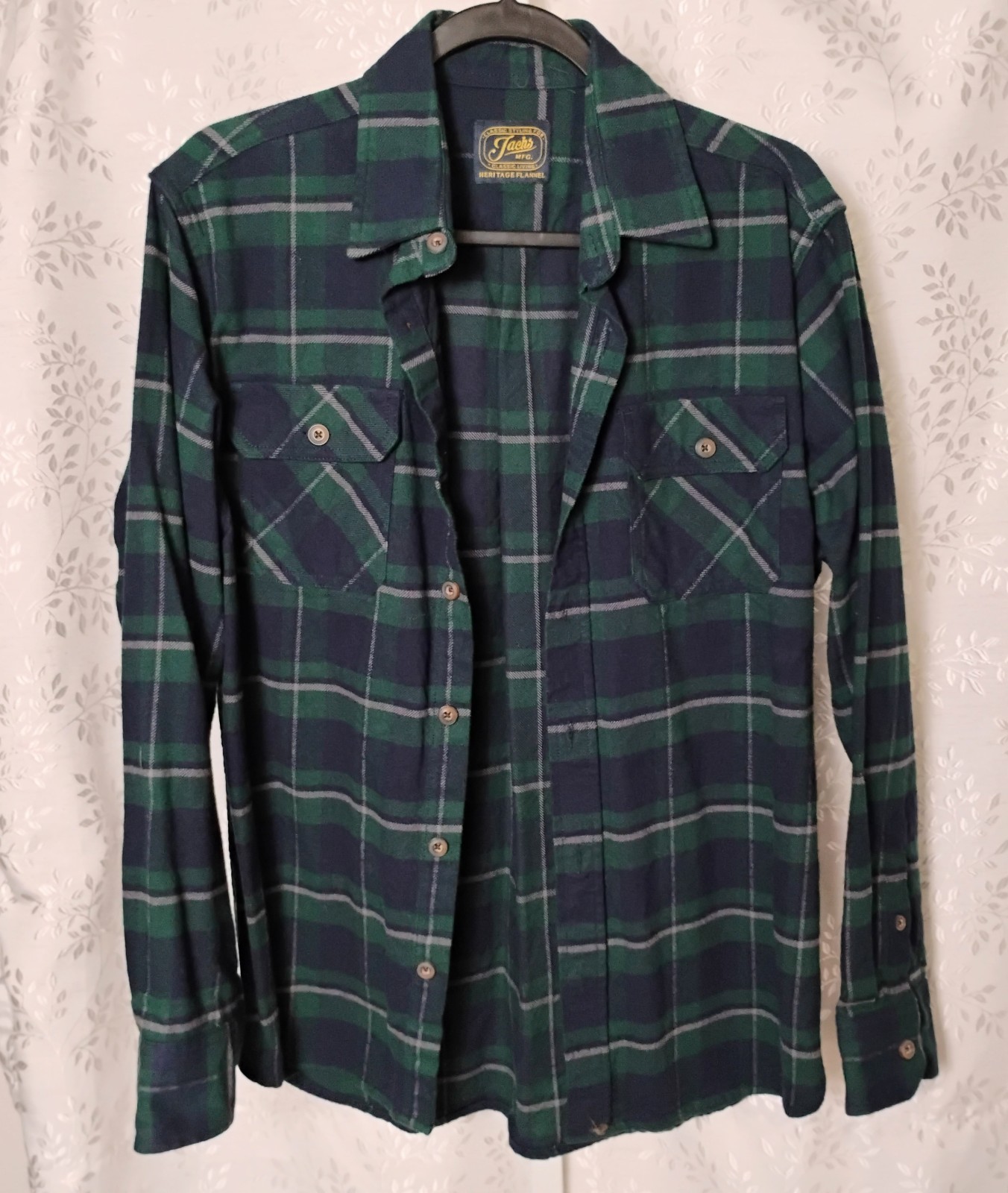 Jachs MFG Heritage Flannel Shirt Mens Sz M Blue Green Plaid Pockets Cotton Jachs MFG Heritage Flannel Shirt Mens Sz M Blue Green Plaid Pockets Cotton