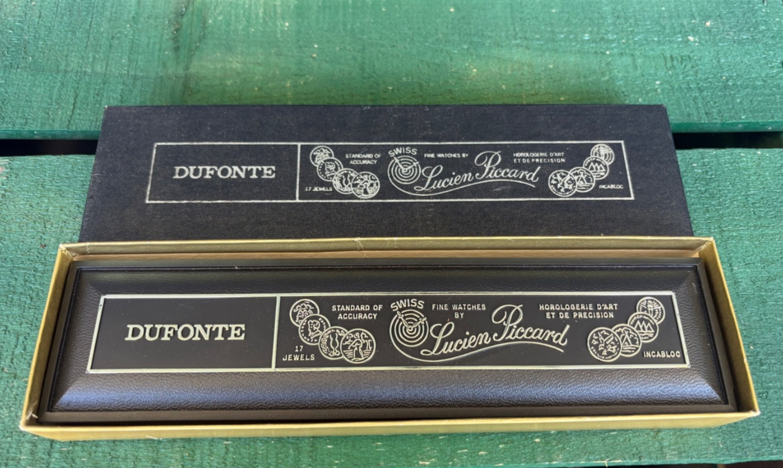 Vintage Lucien Piccard Dufonte Swiss Watch BOX ONLY - RARE NOS Vintage Lucien Piccard Dufonte Swiss Watch BOX ONLY - RARE NOS