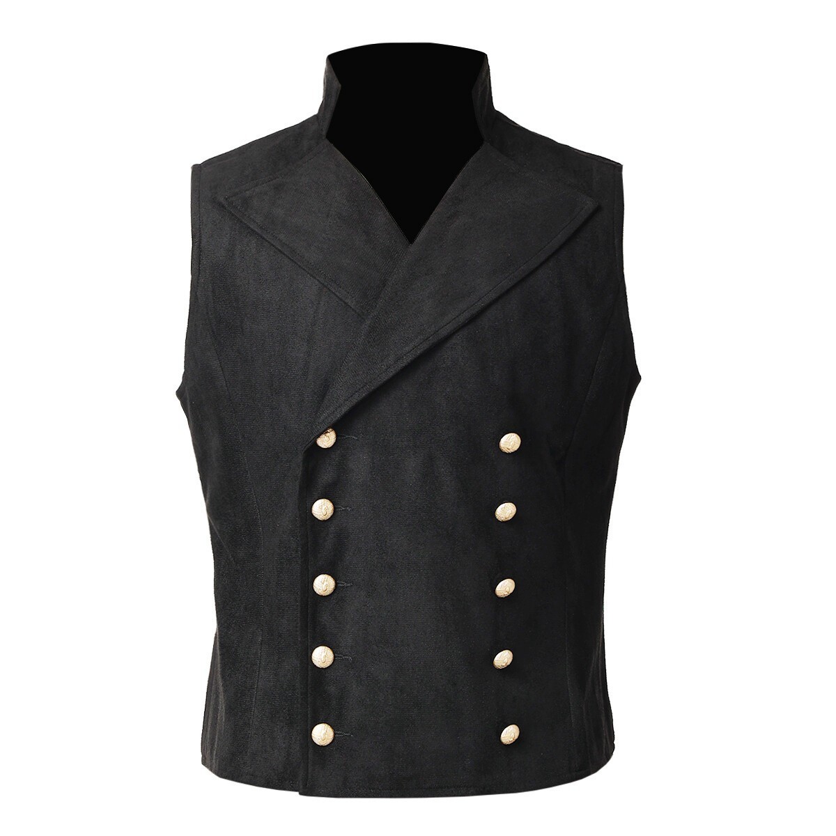 Men Victorian Vest Gothic Steampunk Regency Waistcoat Double Breasted Button