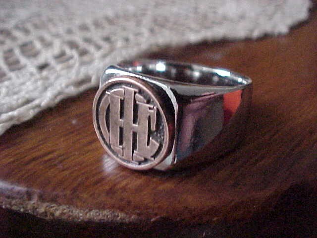 International Harvester IHC Logo Silver Chrome Ring Size #12 NOS Quality Class